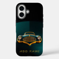 Vintage Luxury Car Front Golden Trim Art