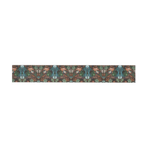 Vintage luxury floral garden gold bird lux pattern wraparound address label