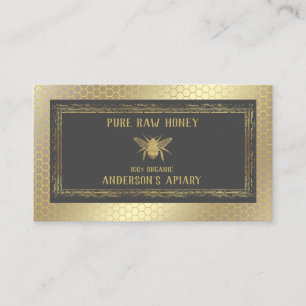 Vintage Luxury gold bee honey/apiary/bee farm Business Card