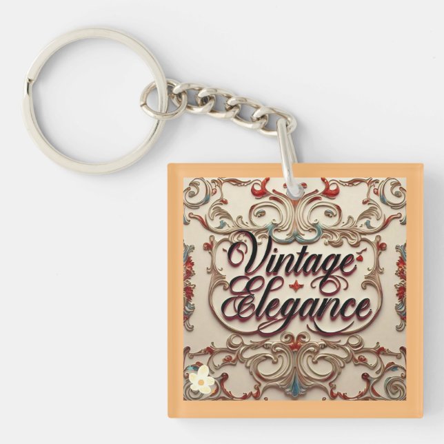 "Vintage Luxury Unveiled" Key Ring (Front)