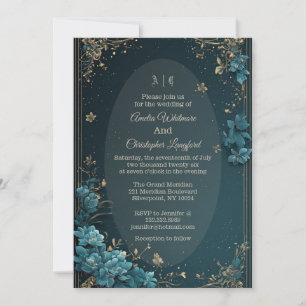 Vintage Luxury Victorian Heritage Florals Wedding Invitation