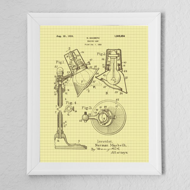 Vintage MacBeth Reading Lamp Patent  Poster (Creator Uploaded)