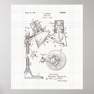 Vintage MacBeth Reading Lamp Patent Poster
