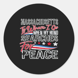 Vintage machusetts patriotic memorial day classic round sticker