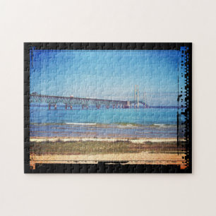 Vintage Mackinac Bridge Jigsaw Puzzle