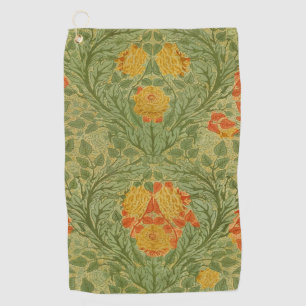 Vintage Mackmurdo Rose and Leaf Floral Art Golf Towel