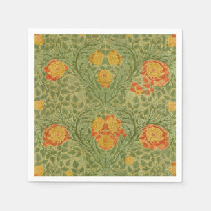Vintage Mackmurdo Rose and Leaf Floral Art Napkin