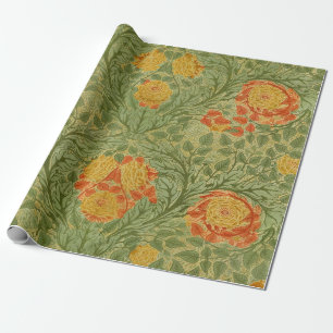 Vintage Mackmurdo Rose and Leaf Floral Art Wrapping Paper