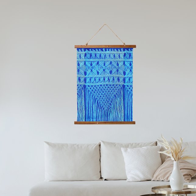 vintage Macramé look - blue Hanging Tapestry (Creator Uploaded)
