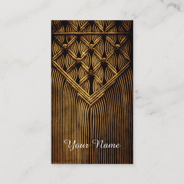 vintage Macramé look Business Card (Front)