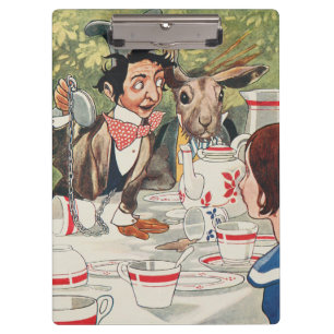 Vintage Mad Hatter Tea Party Alice Illustration Clipboard