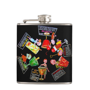 Vintage Mad Men Retro Cocktail Party Bar Martini Hip Flask