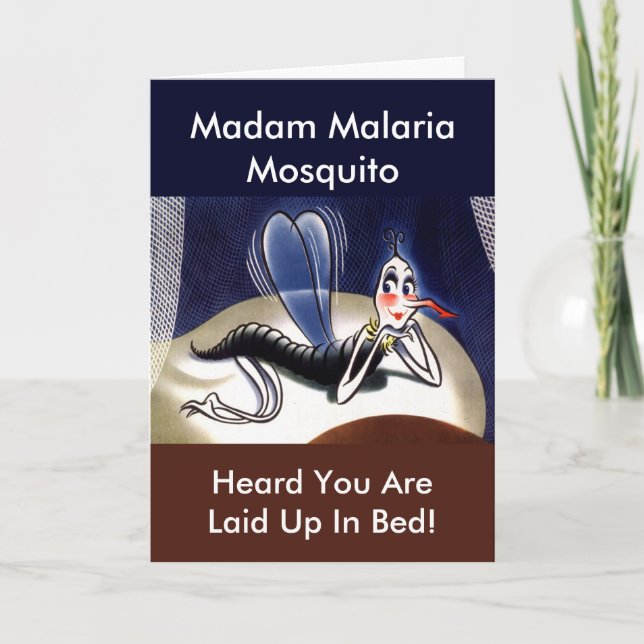 Vintage Madam Malaria Mosquito Card (Front)