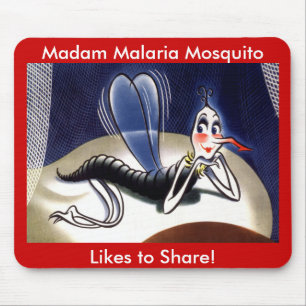 Vintage Madam Malaria Mosquito Mouse Pad