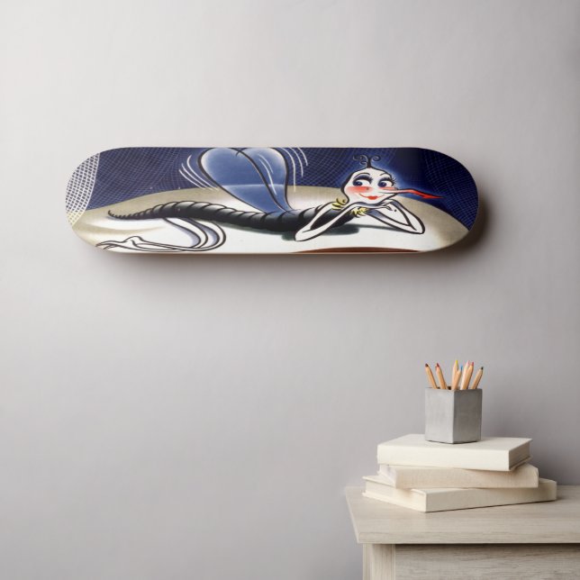 Vintage Madam Malaria Mosquito Skateboard (Wall Art (Horz))