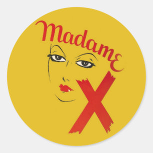 Vintage Madame X Movie Film Bold Graphic Woman Classic Round Sticker