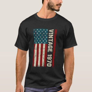 Vintage Made In 1970 American Flag 55th Birthday G T-Shirt