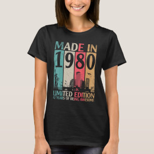 Vintage Made In 1980 Ltd Edition 42 Years Of Being T-Shirt