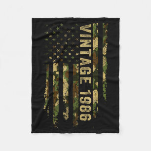 Vintage Made In 1986 American Flag 40th Birthday G Fleece Blanket