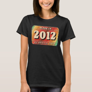 Vintage Made In 2012 Original Parts License Plate T-Shirt