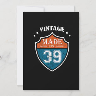 Vintage Made In 39 1939 Birthday Gift Invitation
