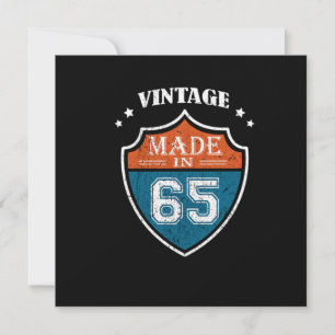 Vintage Made In 65 1965 Birthday Gift Invitation