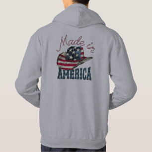 Vintage Made in America US Cowboy Hat Patriotic De Hoodie