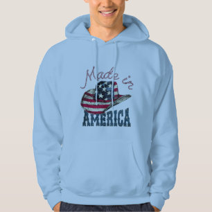 Vintage Made in America US Cowboy Hat Patriotic De Hoodie