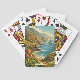 Vintage Madeira Portugal Coastal Cliffs Travel Playing Cards
