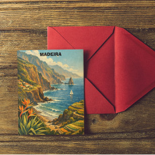 Vintage Madeira Portugal Coastal Cliffs Travel Postcard