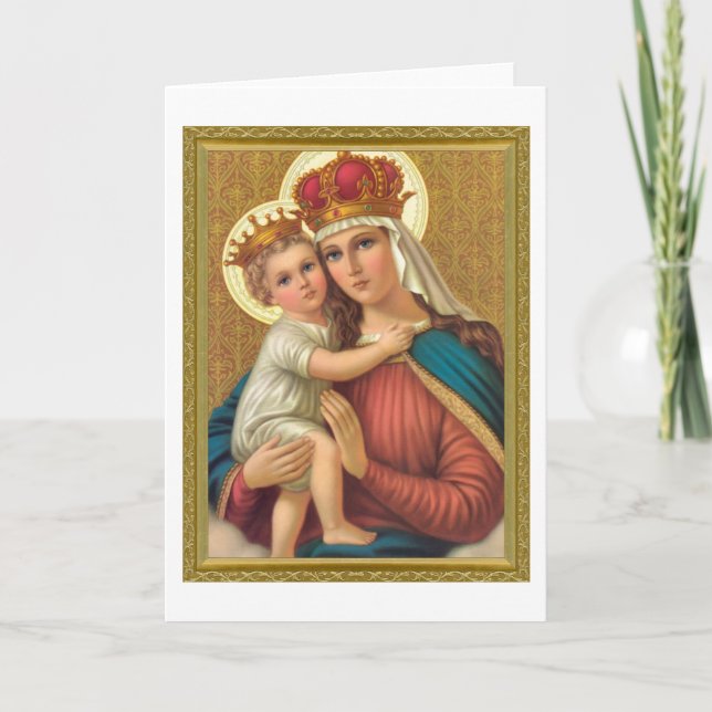 VINTAGE MADONNA AND CHILD CHRISTMAS CARD (Front)
