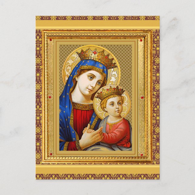 Vintage Madonna and Child Christmas Postcard (Front)