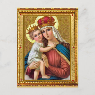 Vintage Madonna and Child Christmas Postcard