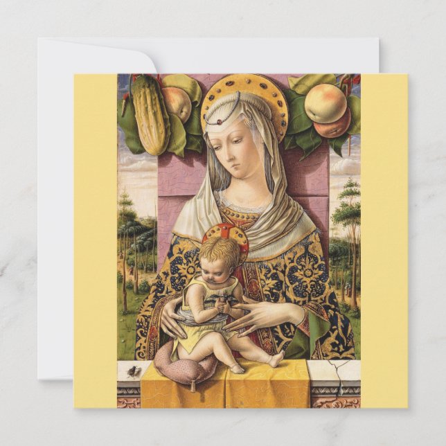 Vintage Madonna And Child Religious Christmas Card (Front)