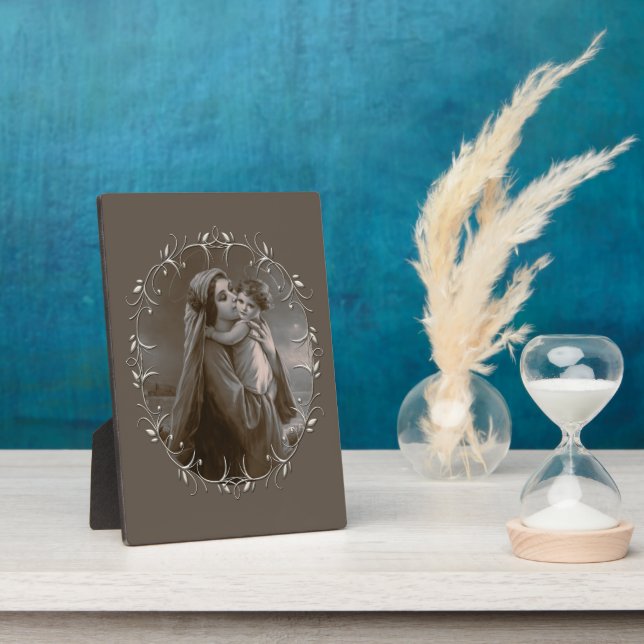 Vintage Madonna and Child with Silver Frame (Side)