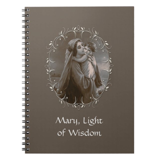 Vintage Madonna and Child with Silver Frame Notebook (Front)