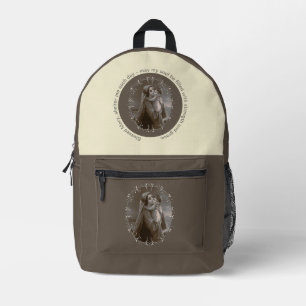 Vintage Madonna and Child with Silver Frame Printed Backpack