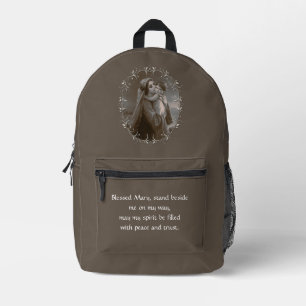 Vintage Madonna and Child with Silver Frame Printed Backpack