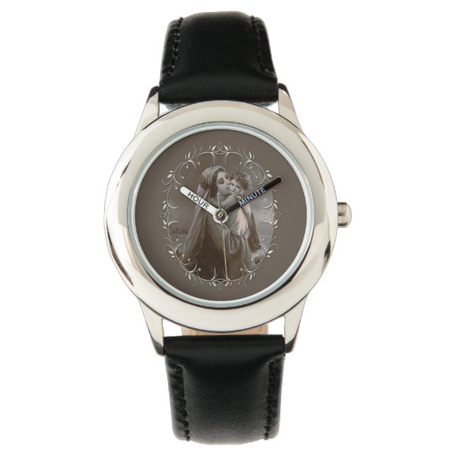 Vintage Madonna and Child with Silver Frame Watch (Front)