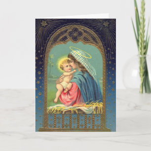 Vintage Madonna & Child Holiday Card