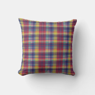 Vintage Madras Plaid Pattern Cushion