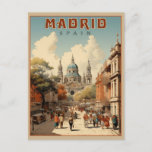 Vintage Madrid, Spain Postcard<br><div class="desc">Step back in time and embark on a picturesque journey through the enchanting streets of Madrid,  Spain,  with our vintage photo postcard. This beautifully crafted postcard captures the essence of the city's rich history,  offering a glimpse into its glorious past.</div>