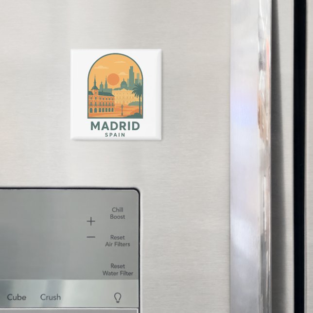 Vintage Madrid Spain Travel – Retro City Magnet (In Situ (Fridge))