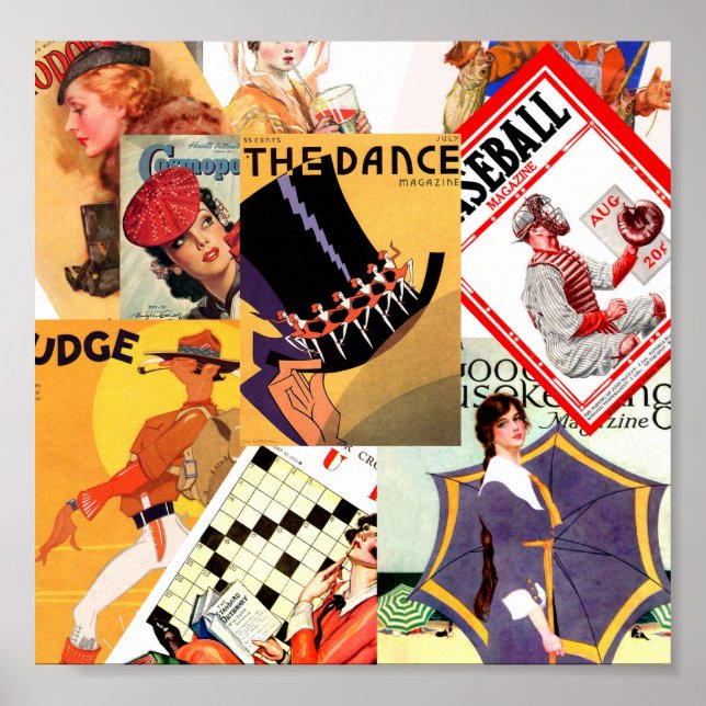 Vintage Magazine Montage Poster (Front)