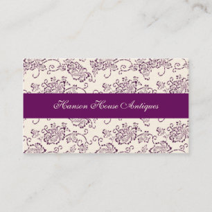 Vintage Magenta and Cream Roses Business Card