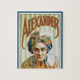 Vintage Magic Poster, Alexander, the Man Who Knows Jigsaw Puzzle