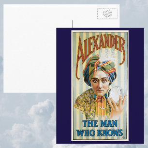 Vintage Magic Poster, Alexander, the Man Who Knows Postcard