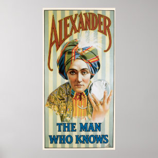 Vintage Magic Poster, Alexander, the Man Who Knows Poster