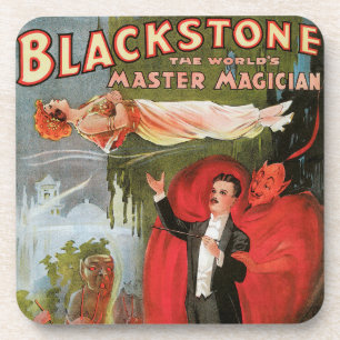Vintage Magic Poster, Great Blackstone Magician Coaster