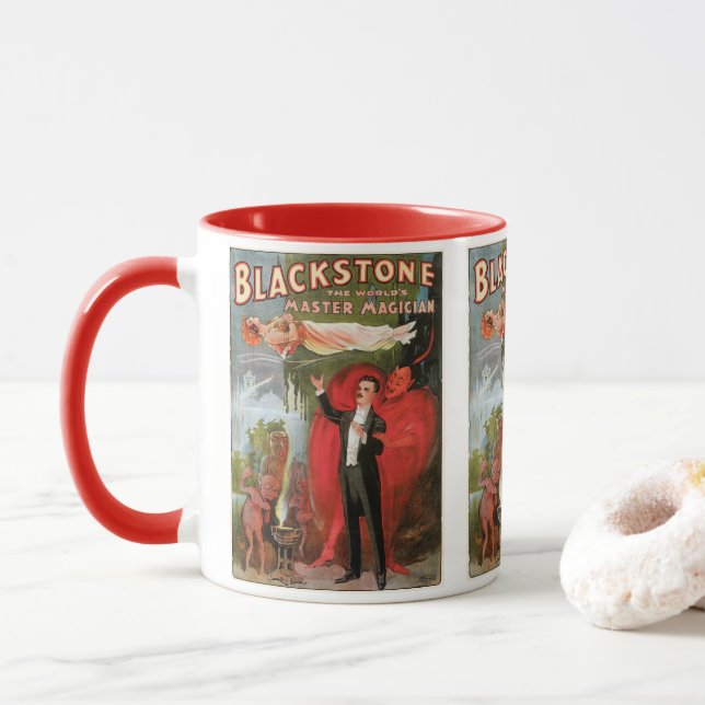 Vintage Magic Poster, Great Blackstone Magician Mug (With Donut)